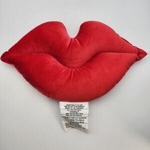 Target Cherry Red Lips Plush Pillow 10x17 Valentine College Dorm Room Essentials